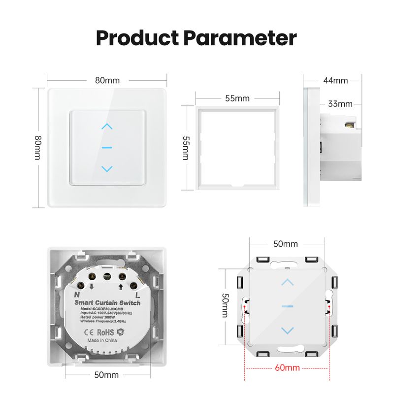 AVATTO Tuya WiFi Smart Vorhang Schalter Touch Design Motorisierte Roller Bds Shutter Vorhänge Für Alexa,Google Home,Alice_voghion.com