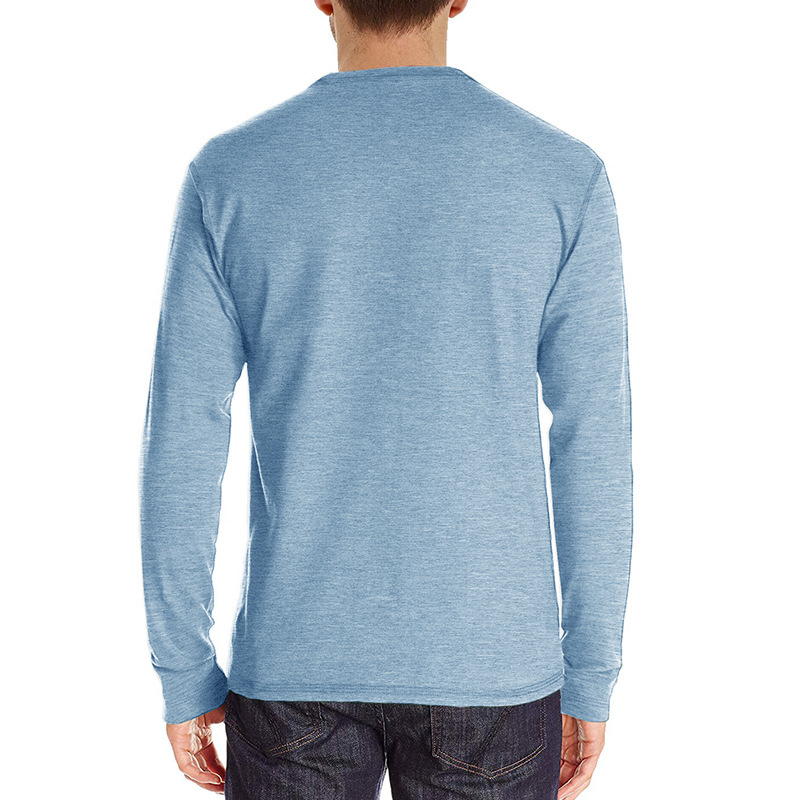 Henley-T-Shirts für Herren mit Knopfleiste, langen Ärmeln und Tasche, entspannte Passform, 100 % schwere Baumwolle_voghion.com