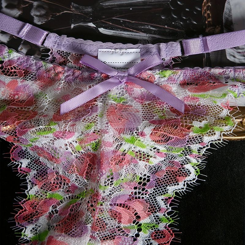 Summer New Small Fresh Flower Multi Color French Bra for Women, Gather Up, Top Support, Pure Desire Underwear Set_voghion.com