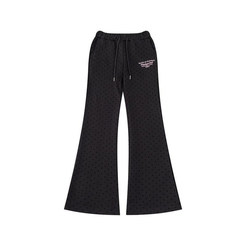 Sportliche Freizeitanzüge für Herren, trendige Marke, Sweatshirtjacke mit durchgehendem Druck und gepunktetem Kapuzenmuster, lockere Schlaghose mit weitem Bein_voghion.com