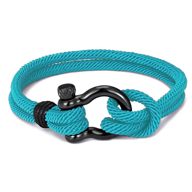 Herren-Armband aus gewebtem Titan mit Hufeisenschnalle aus Edelstahl_voghion.com