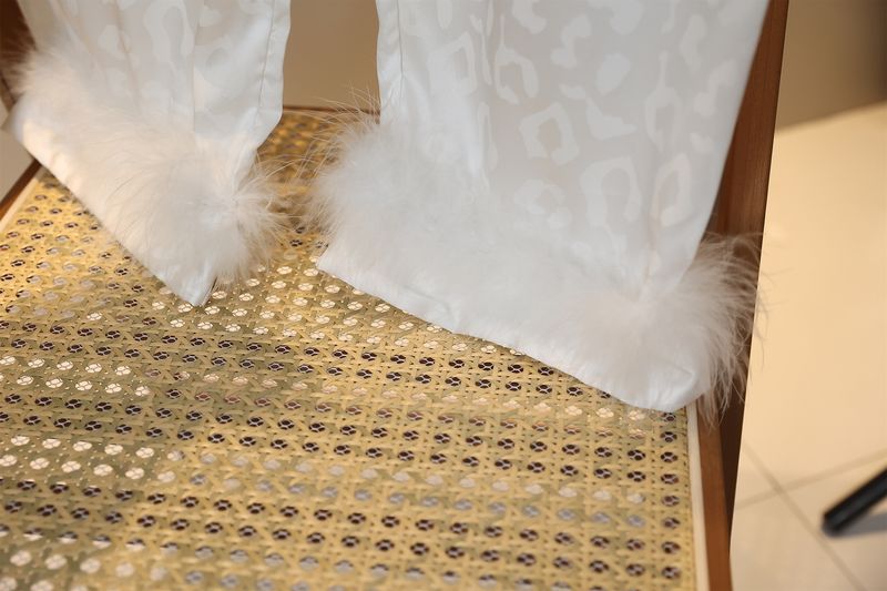 Dames nachtkleding pyjama's lente en herfst ijs zijde lange mouwen hoogwaardige zijde veren luxe huiskleding_voghion.com