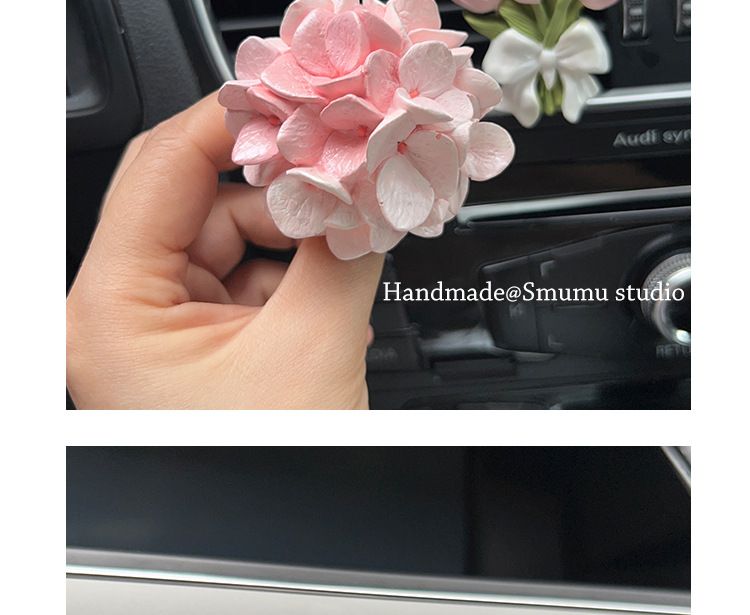 Pink Embroidered Ball Float Carrying Aromatherapy Stones Girls, Interior Accessories For Cars, Air Vents, Instagram_voghion.com