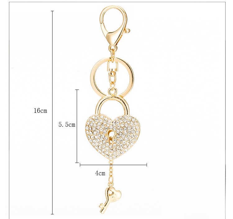 Pendentif créatif en forme de cœur, exquis, cadenas en forme de cœur, porte-clés, accessoires de décoration pour sac_voghion.com
