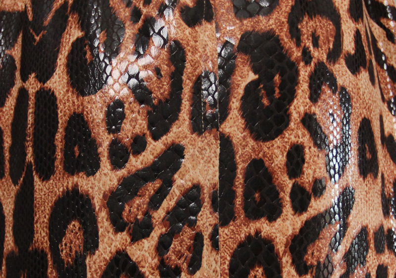 Dametøjspot Forår og efterår Slangeskind Leopardprint Lang vindjakke Gudinde Langærmet lædertop Jakke Damefrakke Nederdel_voghion.com