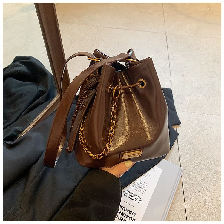Retro Niche Bucket Bag Dámská nová luxusní módní všestranná malá kabelka přes rameno_voghion.com