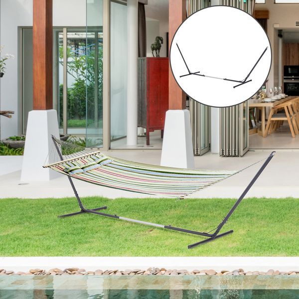 Portable Hammock Stand With Adjustable Steel Stand, Portable And Heavy Duty For Indoor Outdoor Use, Black_voghion.com