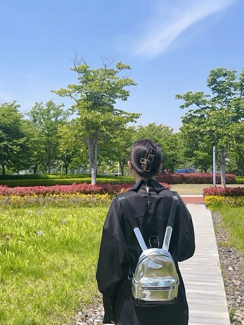 Geantă de mână compactă argintie coreeană de primăvară și vară 2025, geantă de călătorie_voghion.com