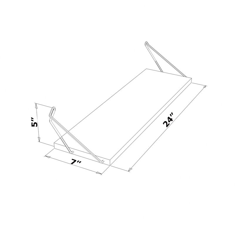 Altai Floating Wall Decor Wall Mounted Rustic Decorative Hanging Metal Bracket Triple Shelfs for Books, Walnut/Chrome_voghion.com