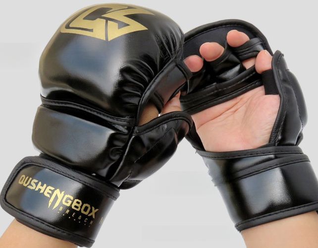 Professionelle MMA-Boxhandschuhe mit verdickten Halbfingern für Kinder und Erwachsene, Muay Thai Kickbox-Trainingshandschuhe_voghion.com
