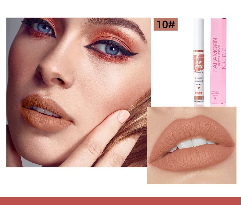 Single cross-border new lip gloss non-stick Cup durable matte non-fading Matte Velvet Lip gloss multicolor FAFAMOON_voghion.com