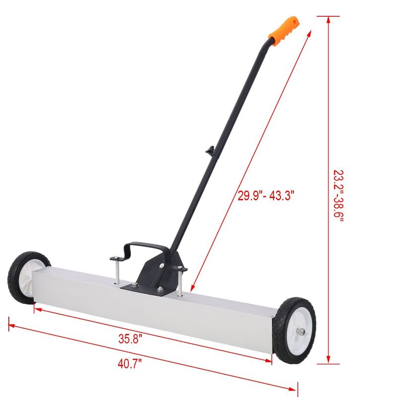 36 With Sweeper Needles Screws Collection Rolling Magnetic PushType Pound PickUp Capacity 30 For Heavy Duty Nails Release_voghion.com
