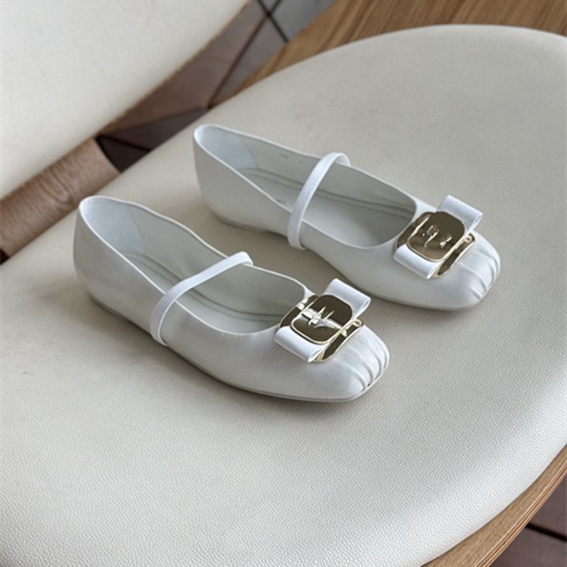 2025 Early Spring Square Ballet Flat Mary Jane Daily Comfortable And Elegant Low Order Women's Shoes_voghion.com