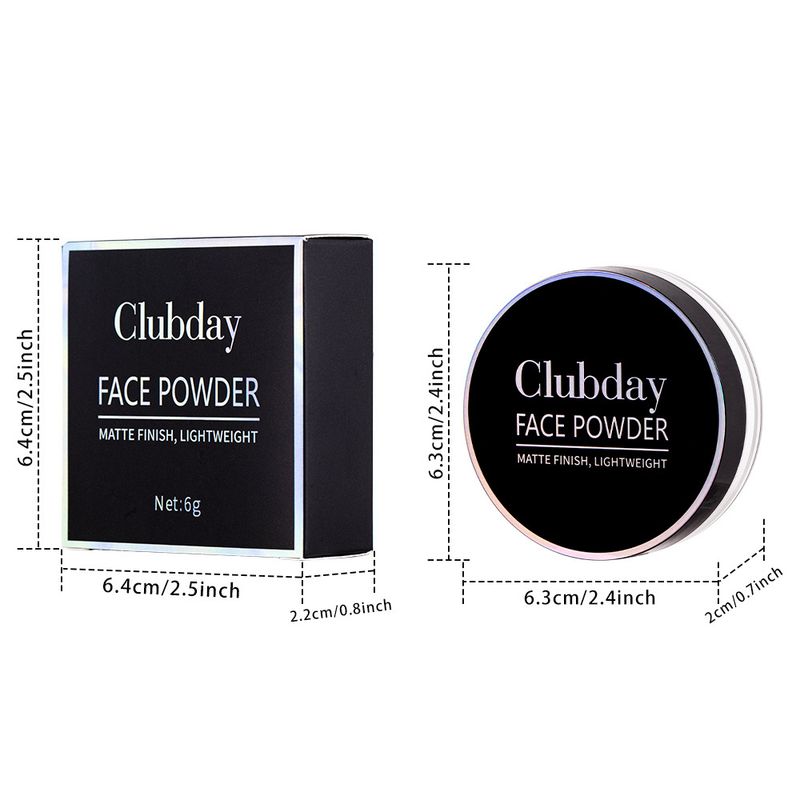 Powder Clubday Gesichts-Concealer-Make-up, Ölkontrolle, Fixierpuder, matt, langanhaltend, schweißfest, Nude-Make-up, Konturpuder, loser Puder_voghion.com