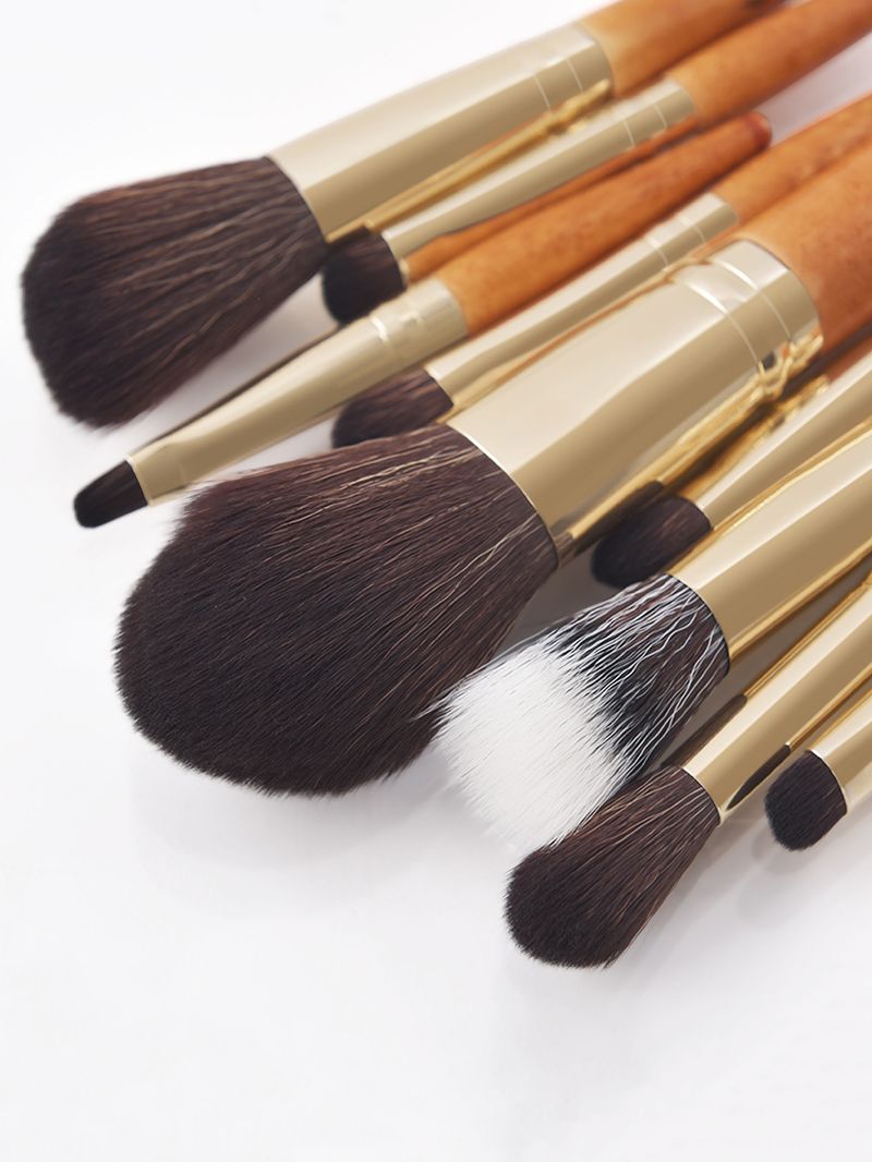 9-teiliges tragbares Make-up-Pinsel-Set mit neuestem Konzeptdesign, loser Puderpinsel, Augenpinsel, Lippenpinsel, GUJHUI_voghion.com