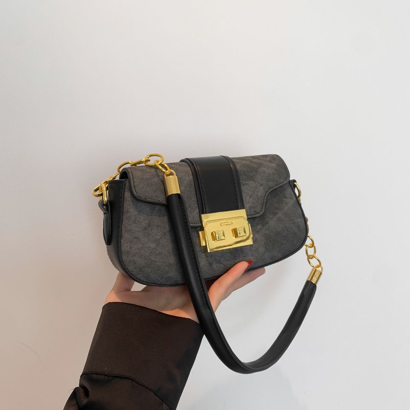 Borsa a tracolla casual da donna, stile 2024, alla moda, di alta qualità, con texture, trendy e portatile._voghion.com