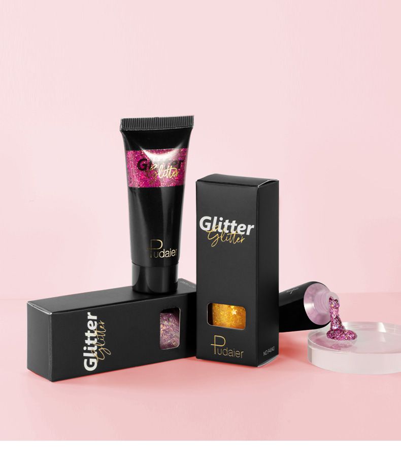 Pudaier Ombretto Liquido Lucido Monocolore Trucco da Palco Viso Corpo Glitter 12 Colori Ombretto Liquido Scintillante Luccicante_voghion.com