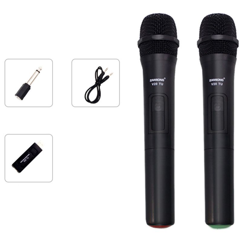 Zansong UHF USB 3,5 mm brezžični mikrofon megafon ročni mikrofon s sprejemnikom za karaoke govorni zvočnik V20_voghion.com