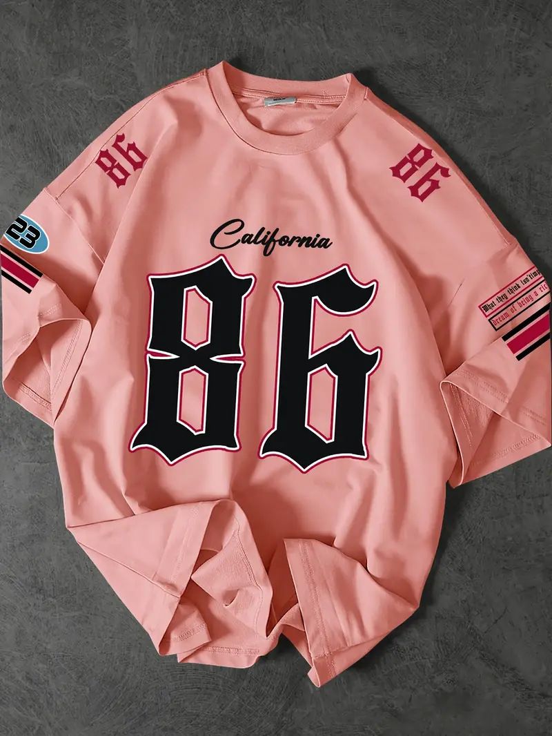 Herretøj Amerikansk Unisex Retro High Street Hip Hop Rugby Uniform Løs kortærmet trøje T-shirt Trendy mærke_voghion.com