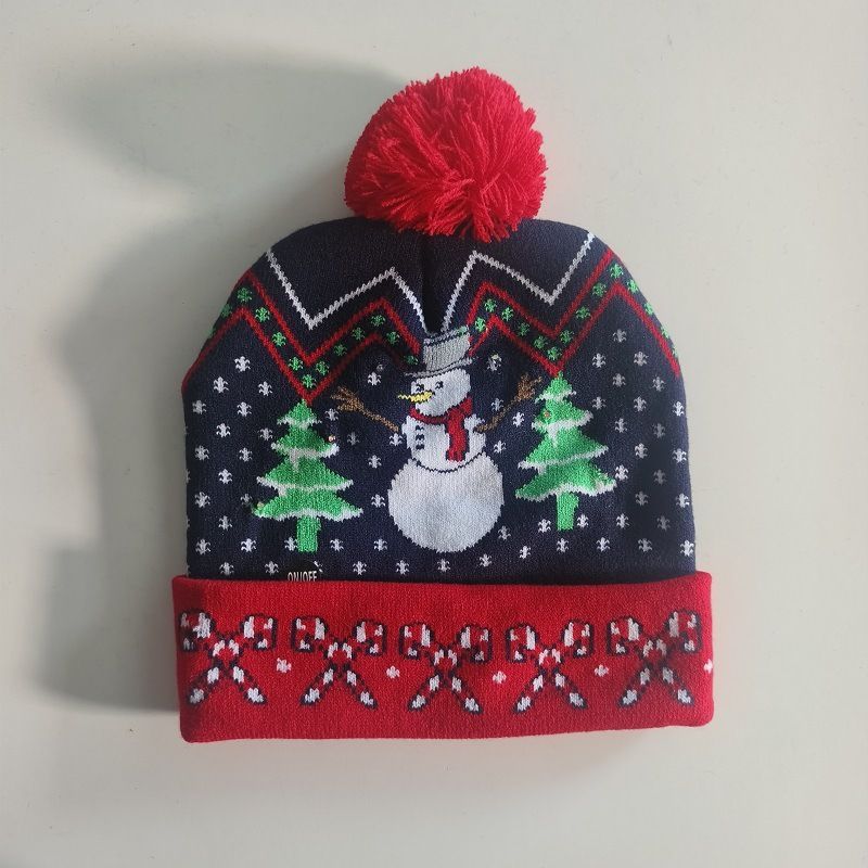 New Year Glowing Christmas With LED Colorful Flashing Lights Adult And Children Universal Warm Knitted Wool Hat_voghion.com