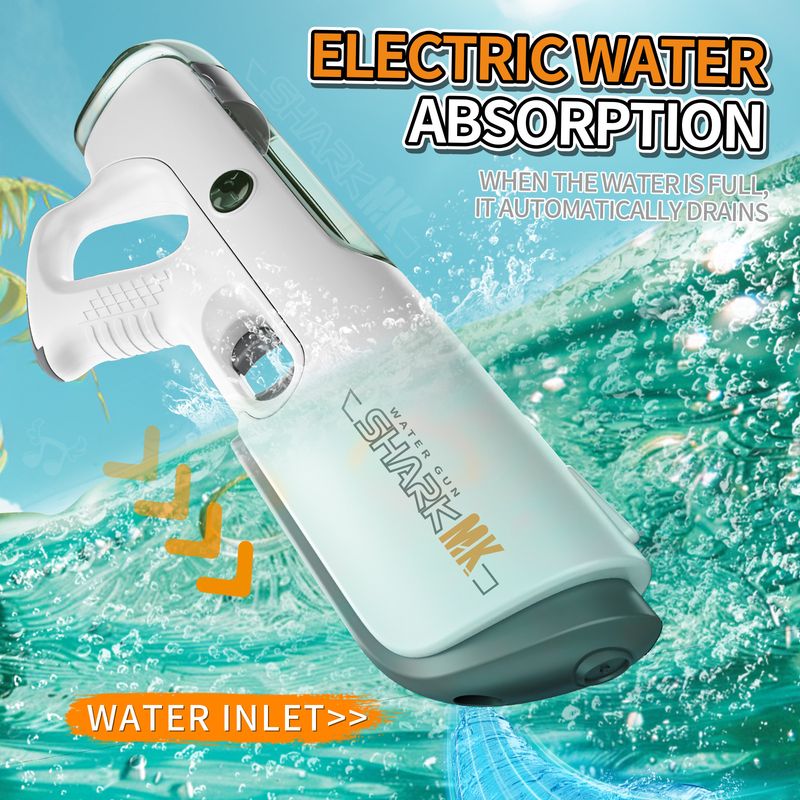 Pistolet à eau électrique auto-amorçant à haute pression et grande capacité pour garçon, jouet de plage et de combat aquatique_voghion.com