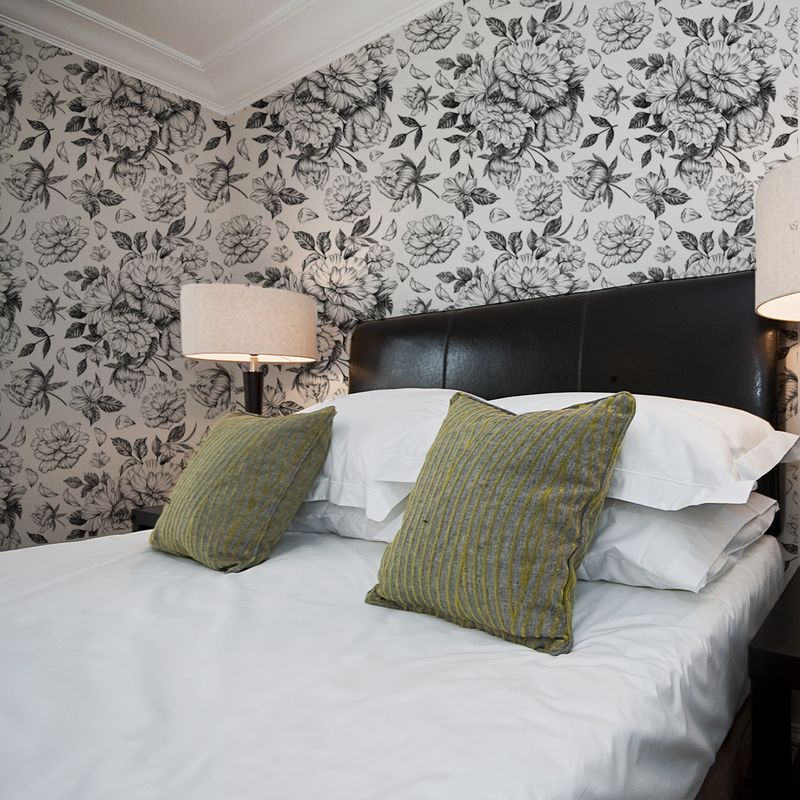 Autocollant simple fleur unie noir et blanc ATW2040, décoration murale pour salon, chambre à coucher_voghion.com