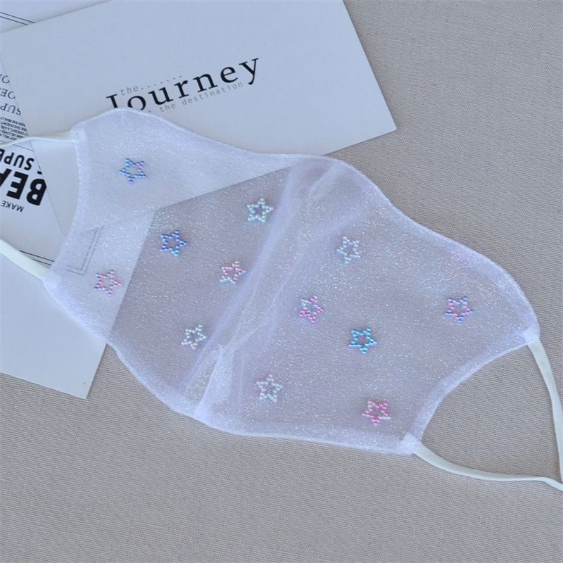 New Summer Tulle Mask Star Mask_voghion.com