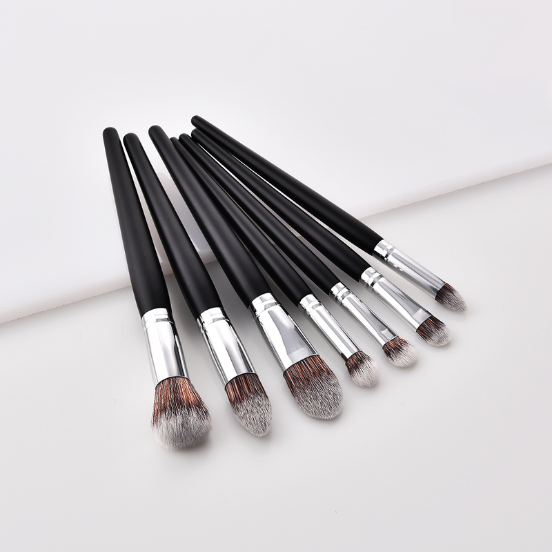 5/7/11/12 Stück Make-up-Pinsel, Make-up-Werkzeuge, Augenset, Lidschattenpinsel, schwarzes und silbernes GUIHUI_voghion.com