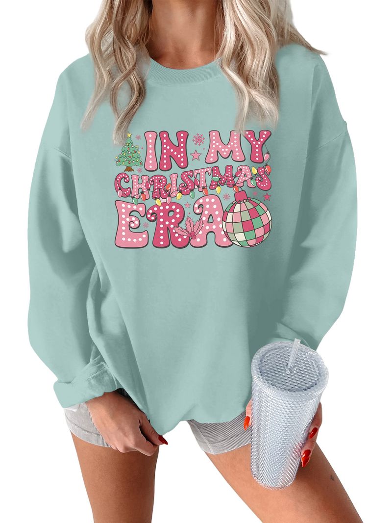 Sudadera de mujer cómoda, gruesa y cálida con capa base en mi época navideña_voghion.com