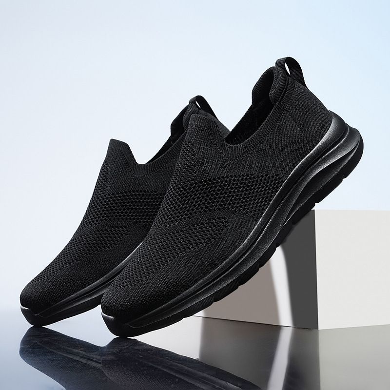 Liela izmēra, viegli, elpojoši un mīksti, vasaras mušu auduma sieta pastaigu apavi, modernas skriešanas vīriešu apavi_voghion.com