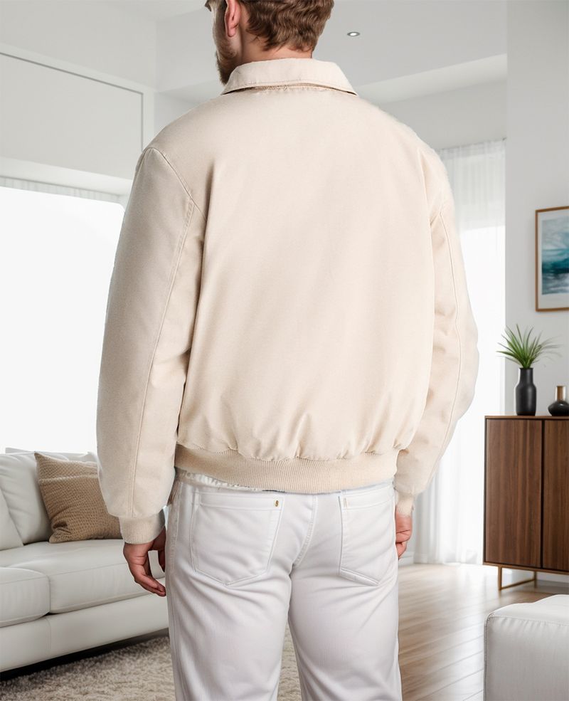 Spring and Autumn Simple Commuter Men's Zipper Collar Jacket_voghion.com