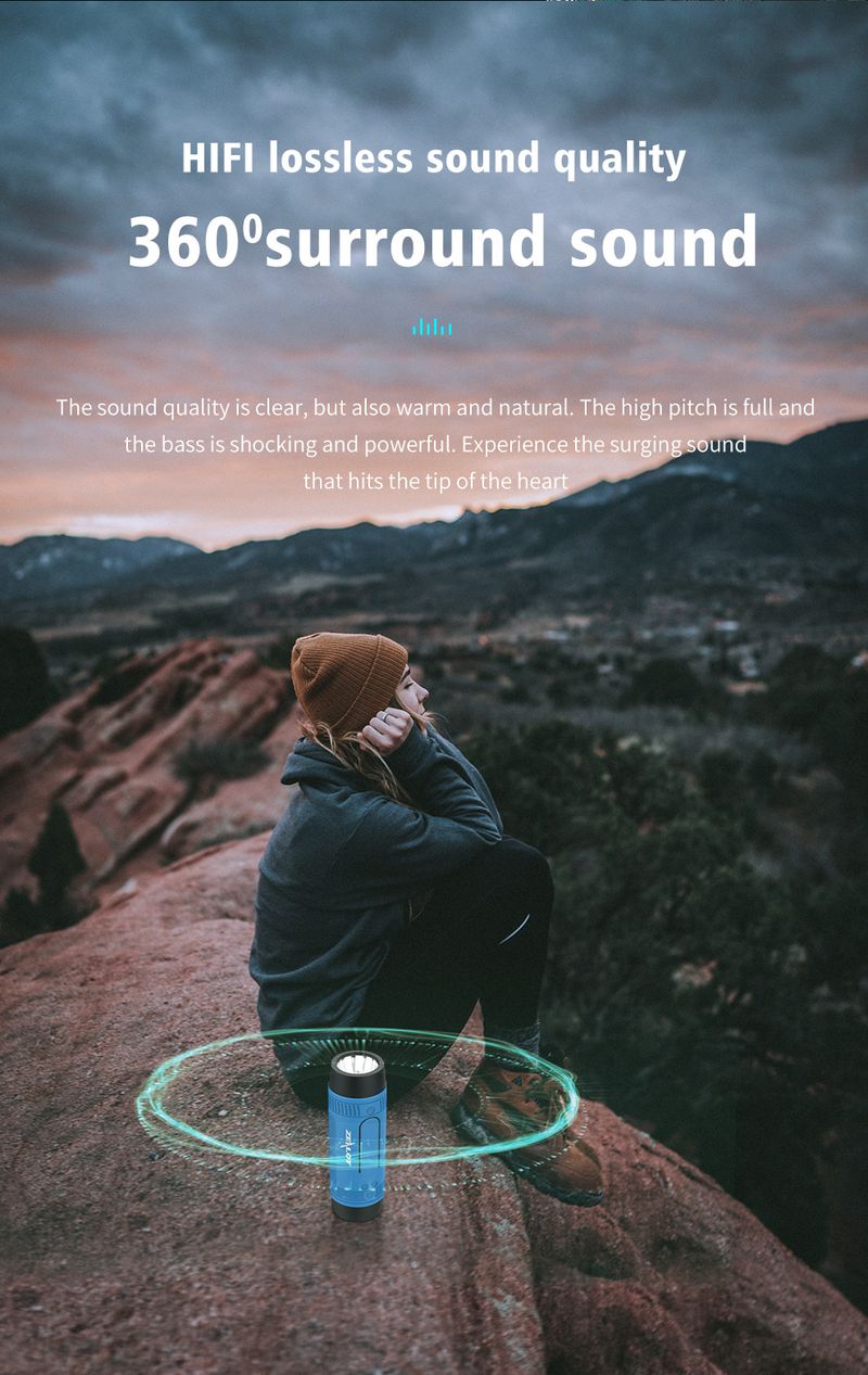 ZEALOT S1 Wirlss Spakr Blutooth Portabl Stro Bass Subwoofr Support Flashlight Radio Micro SD Card AUX_voghion.com