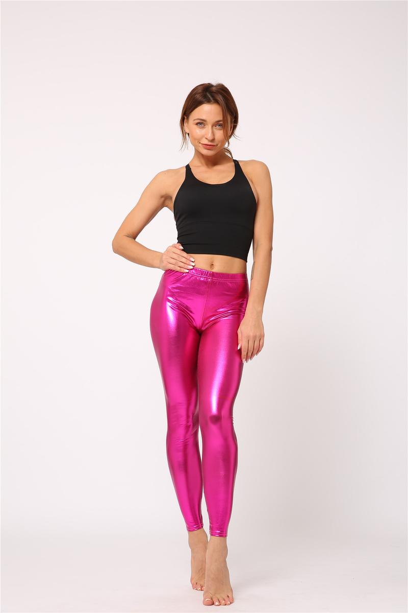 Damenbekleidung Hot Gold Kunstleder Leggings in mehreren Größen Süßigkeiten Nachtclub dünne Lederhosen verblassen nicht leicht neun_voghion.com