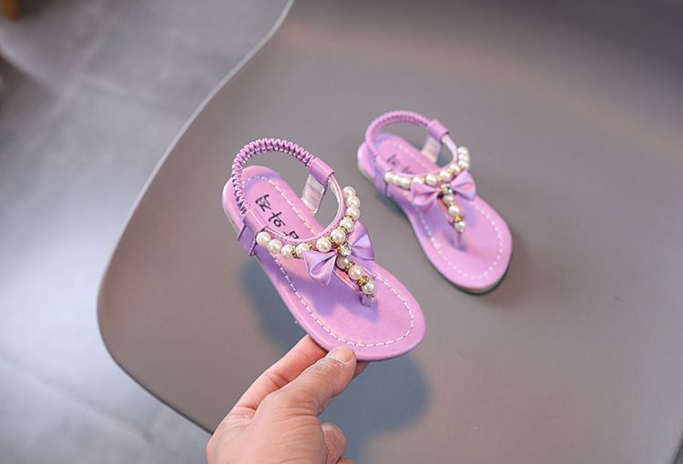 Sommer Neue Mädchen Sandalen Mode Koreanische Version Weichen Sohlen Große Kind Prinzessin Schuhe Non-slip Perlen kinder Sandalen_voghion.com