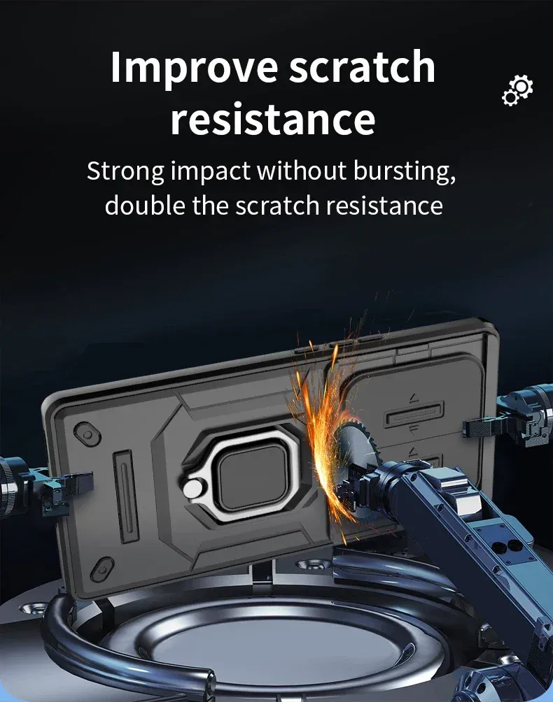 For Honor 90 X9a X9b Magic 5 6 Magic5 Magic6 Lite Armor Phone Case with Slide Camera Lens Protection Ring Holder Bracket_voghion.com