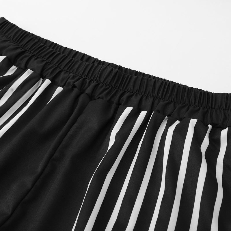 Men's Clothing Men's Loose Long Sleeved Cardigan Wide Leg Casual Pants Lazy Style Positioning Striped Suit_voghion.com