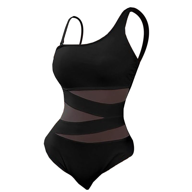 Women's Clothing One Piece Swimsuit Thin Strap Oblique Shoulder Conservative Bikini_voghion.com