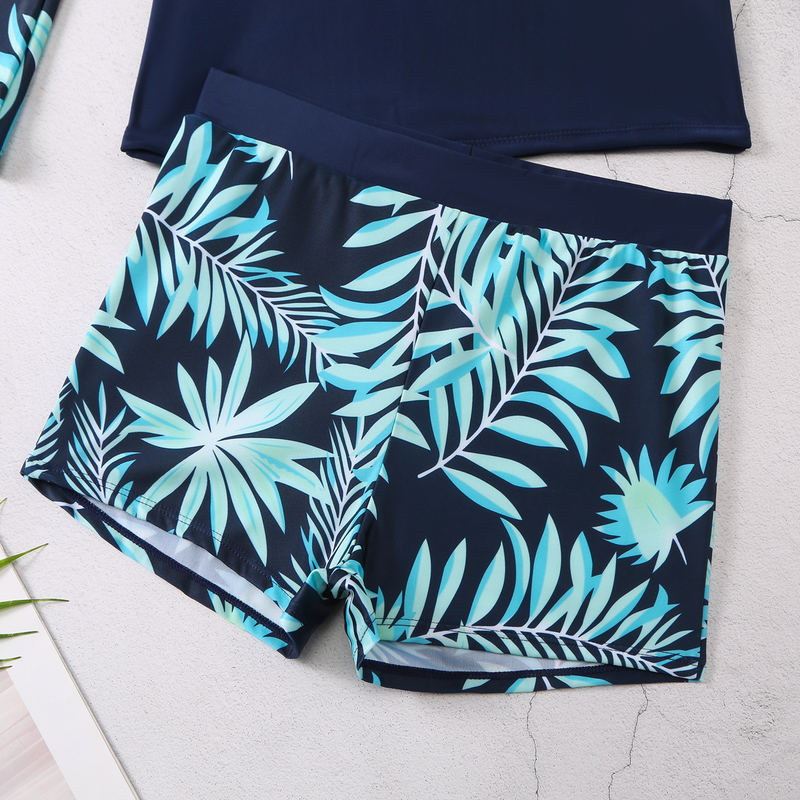 Damskie bokserki z długimi rękawami i nadrukiem, z filtrem przeciwsłonecznym i dwuczęściowym strojem kąpielowym_voghion.com