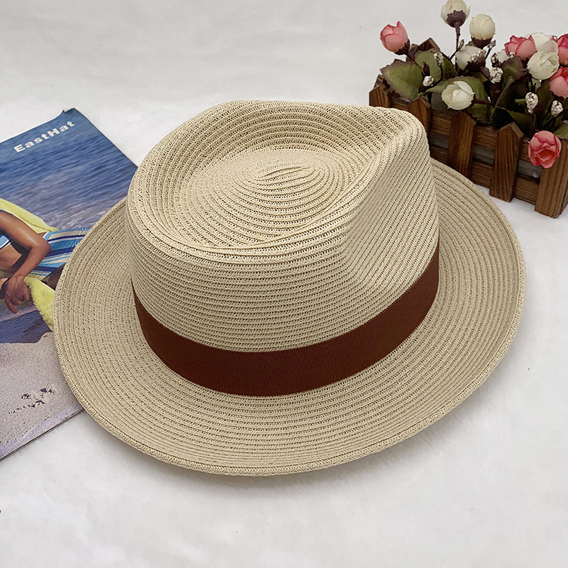 klassiska och fashionabla handvävda jazzhattar för män och kvinnor, solhattar, stråhattar, vår- och sommarhattar_voghion.com