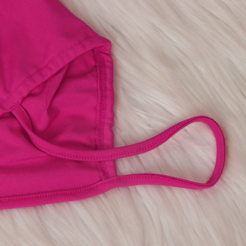 Vêtements pour femmes, maillot de bain de couleur unie, ensemble deux pièces en gaze en maille_voghion.com