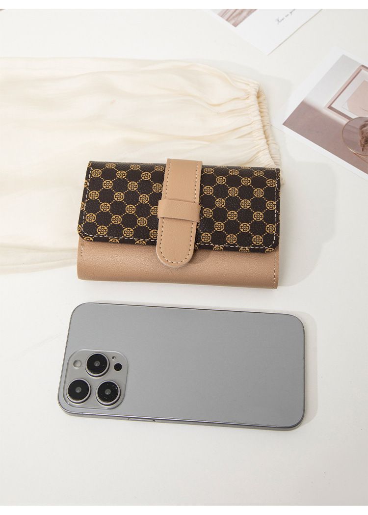 Women's Bags Dot Print Ladies Handbag Card Holder New Style Fashion Simple Three Fold Multi Card Slot Handbag_voghion.com