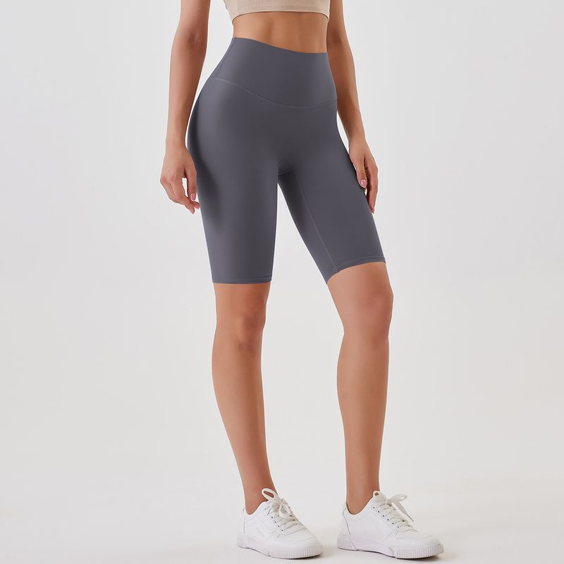 Women's Clothing double-sided brushed yoga shorts without embarrassing lines, buttocks lifting and abdominal control sports running fitness pants_voghion.com