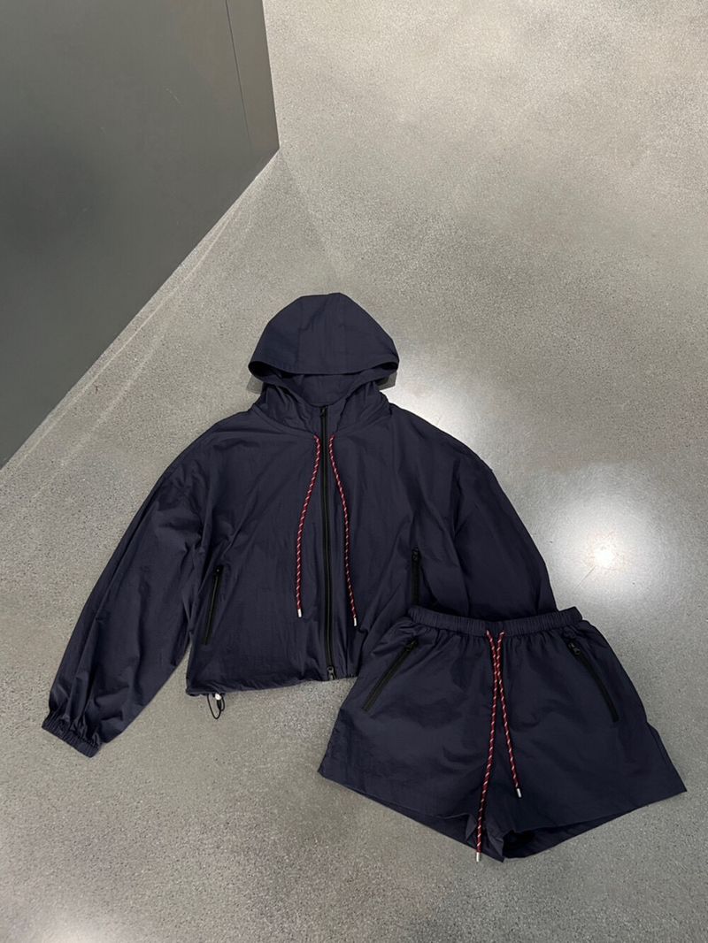 Ensemble deux pièces de style européen pour l'été 2024, veste légère ample et short de protection solaire, tenue de sport décontractée pour_voghion.com