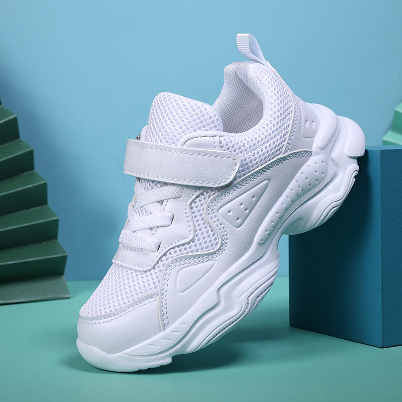 Boys, Mesh Faced Girls, Sports Shoes, Little Autumn Kindergarten Performance, Big Children's White Shoes_voghion.com