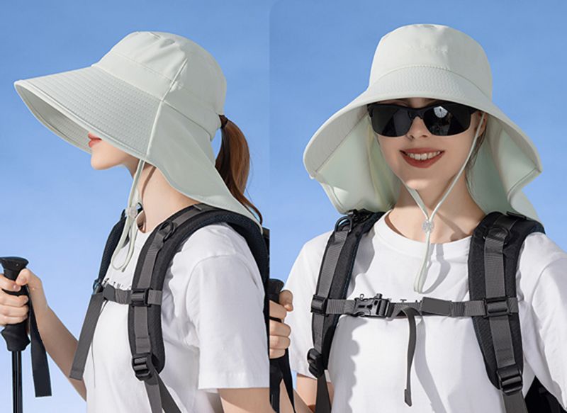 Vendita calda Scialle a tesa larga Cappello da pescatore europeo e americano alla moda, cappello estivo da esterno con foro per coda di cavallo_voghion.com