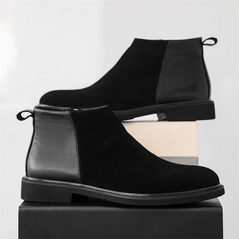 New Leather Spring Men's Shoes High-top Men's Heightening Tooling Martin Boots_voghion.com