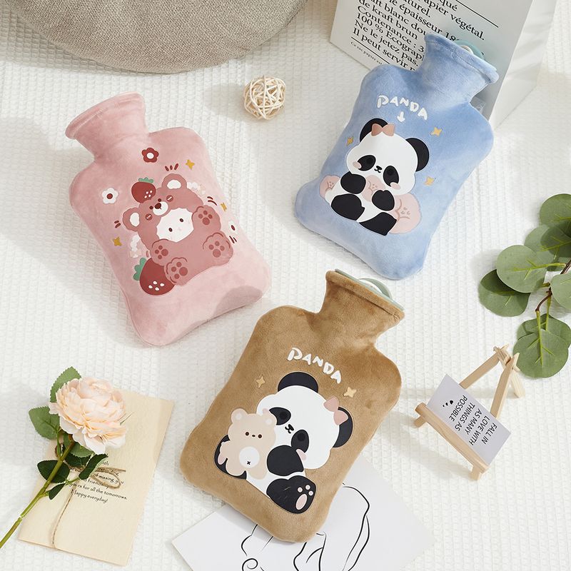 Nouveau sac à eau chaude de grande capacité étudiant dessin animé mignon en peluche haute densité PVC sécurité antidéflagrant injection d'eau chauffe-mains_voghion.com