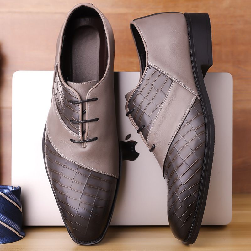 Suitable For All Seasons British Style Men's Business Formal Casual Leather Pointed Toe Trendy Shoes For Men_voghion.com