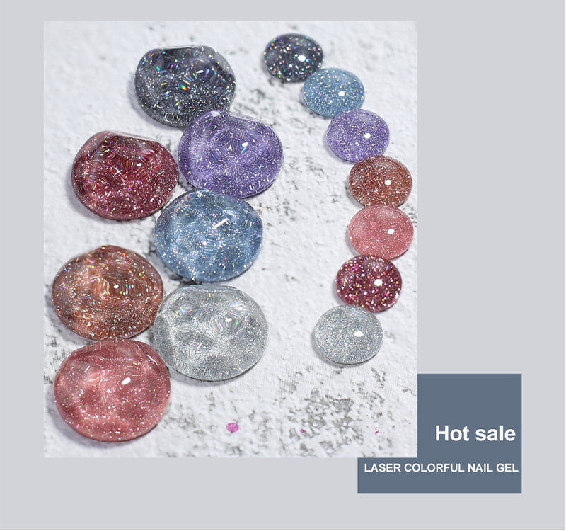 Arte Clavo 15 ml Glitzer-Pailletten-Nagellack, rosa, blau, Splitter, funkelndes UV-LED-Nagelgel, glitzerndes Soak-Off-Nagelkunst-Gel-Lacke_voghion.com