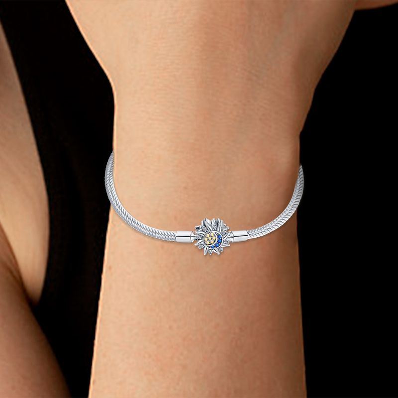 Gioielli da donna in argento 925 placcato in rame, di alta qualità, con ciondolo a forma di stella e luna, adatti per la creazione di bracciali e collane fai da te._voghion.com